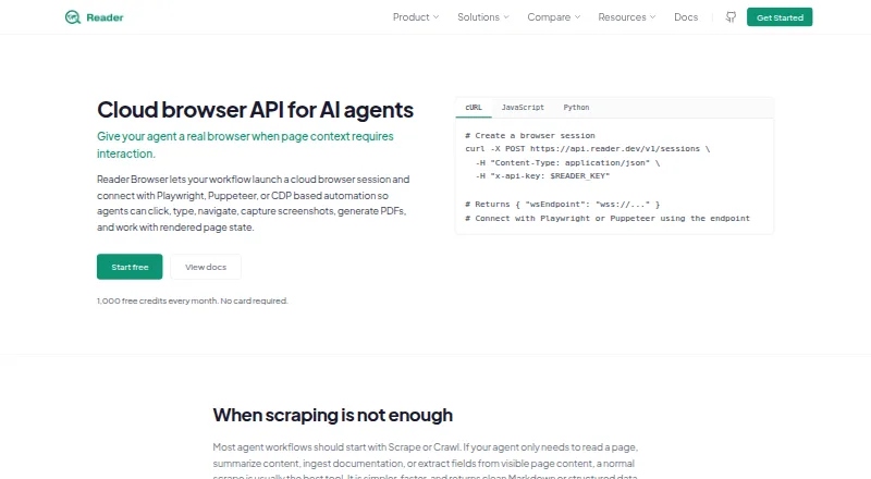 Reader Browser's website