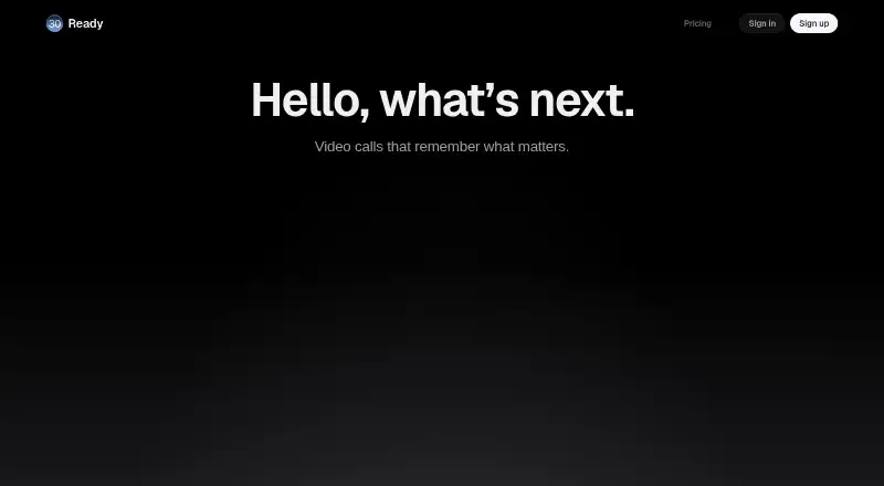The Ready homepage