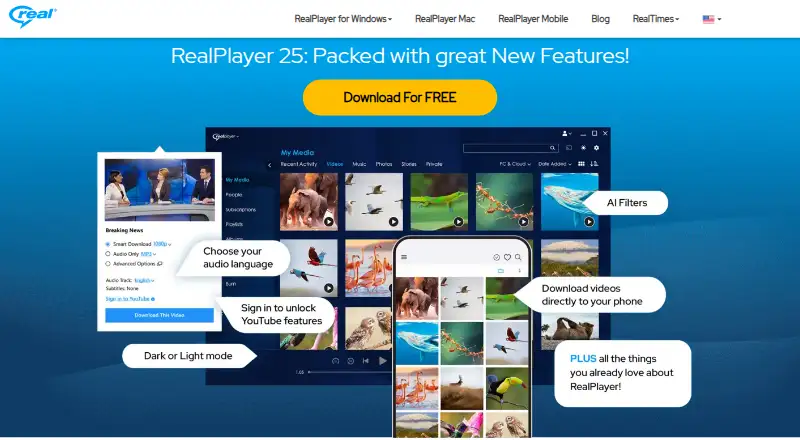 RealDownloader's website