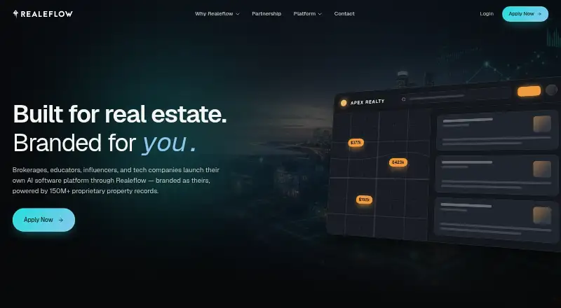 The Realeflow homepage