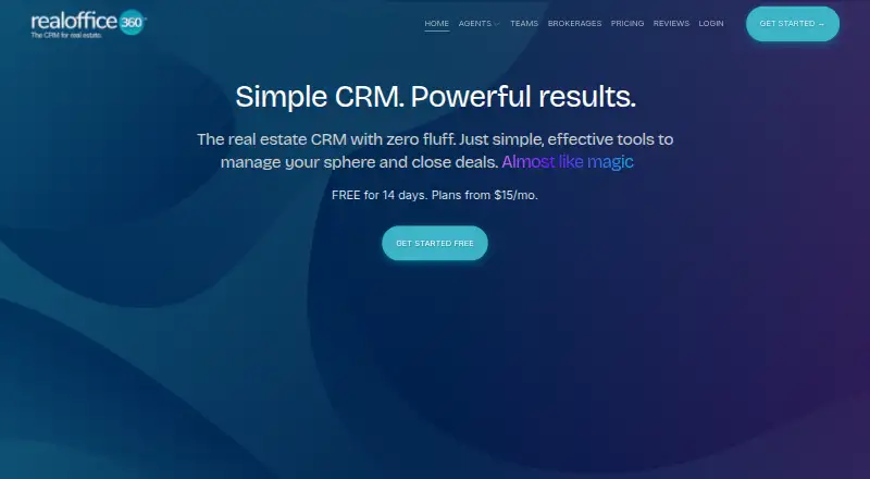 The RealOffice360 homepage