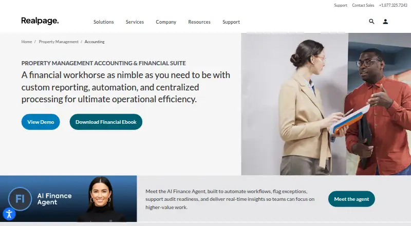 RealPage Accounting & Financial Suite's website