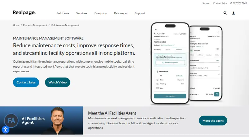 RealPage Maintenance Management's website