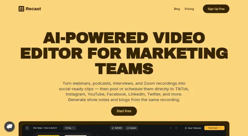 Recast Studio's website