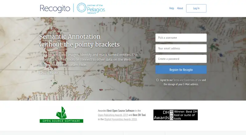 The Recogito homepage