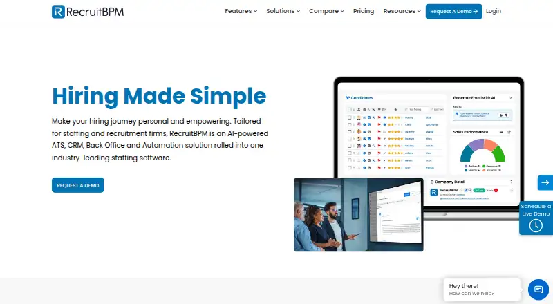 The RecruitBPM homepage