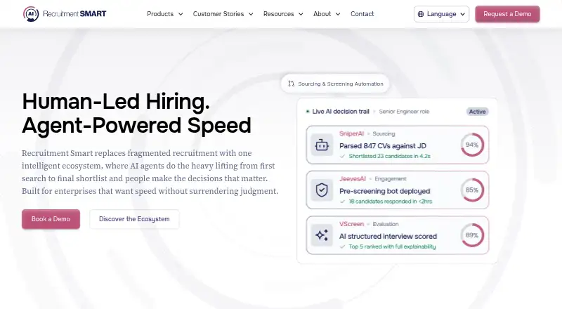 The Recruitment Smart homepage