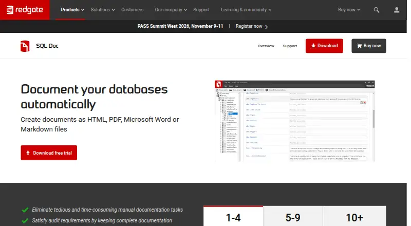 Redgate SQL Doc's website