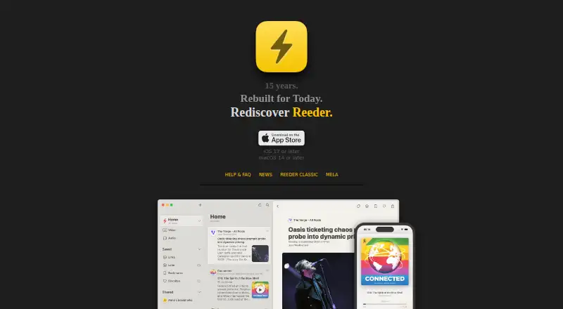 The Reeder homepage