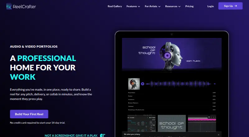 ReelCrafter's website