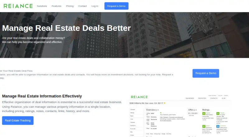 The Reiance homepage