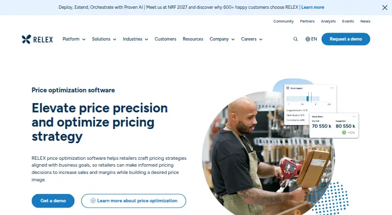 RELEX Price Optimization's website