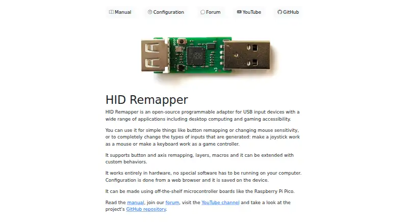 The HID Remapper homepage