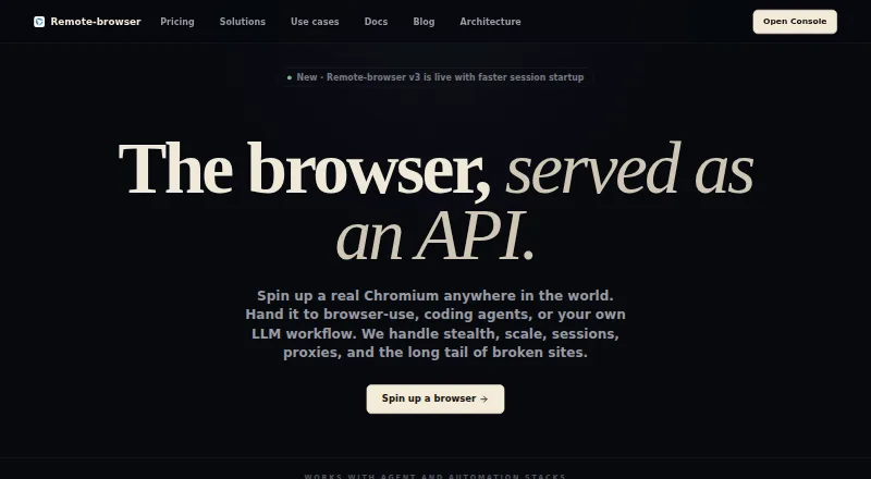 Remote Browser's website