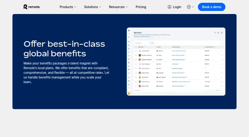 Remote Global Benefits's website