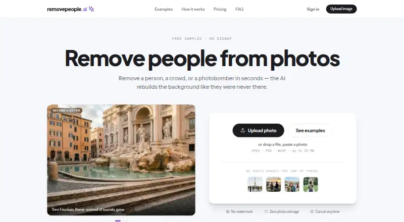 RemovePeople.ai's website