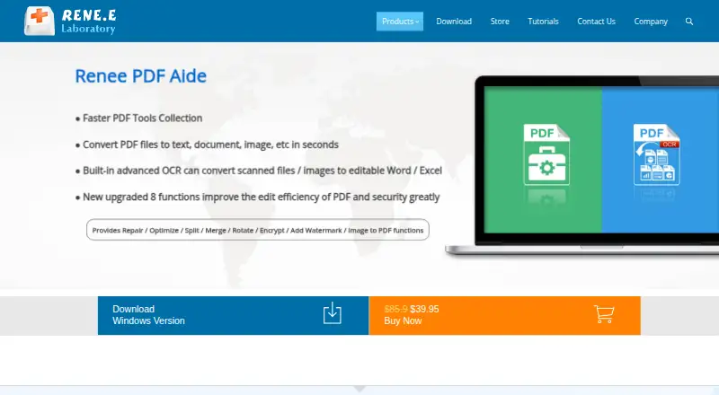 The Renee PDF Aide homepage