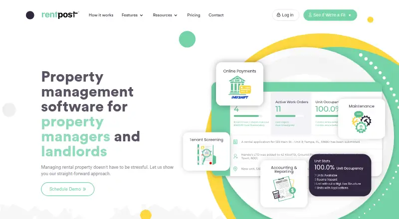 The RentPost homepage