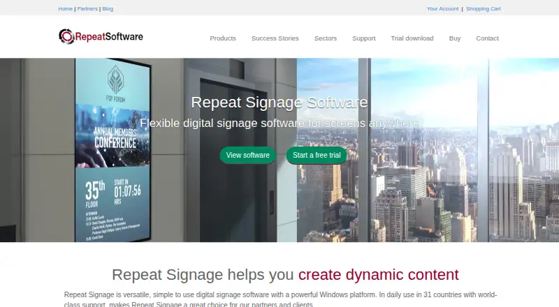 Repeat Signage's website