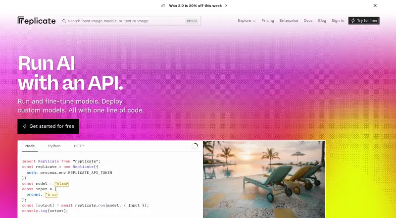 Replicate's website