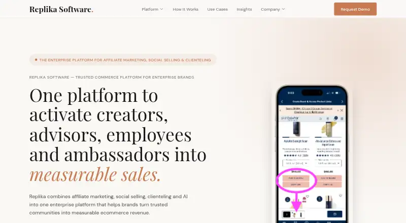 The Replika Software homepage
