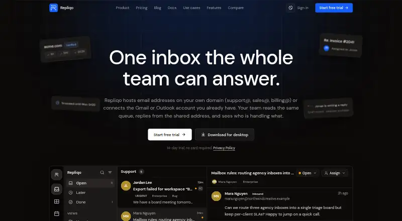Repliqo's website