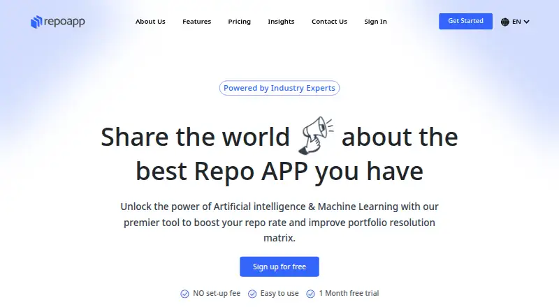 The RepoApp homepage