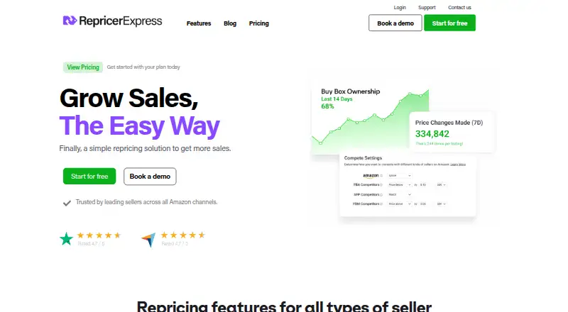RepricerExpress's website