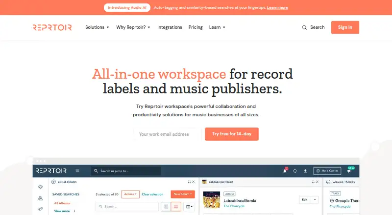 Reprtoir's website
