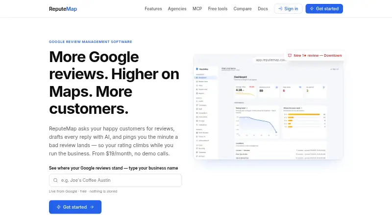 The ReputeMap homepage