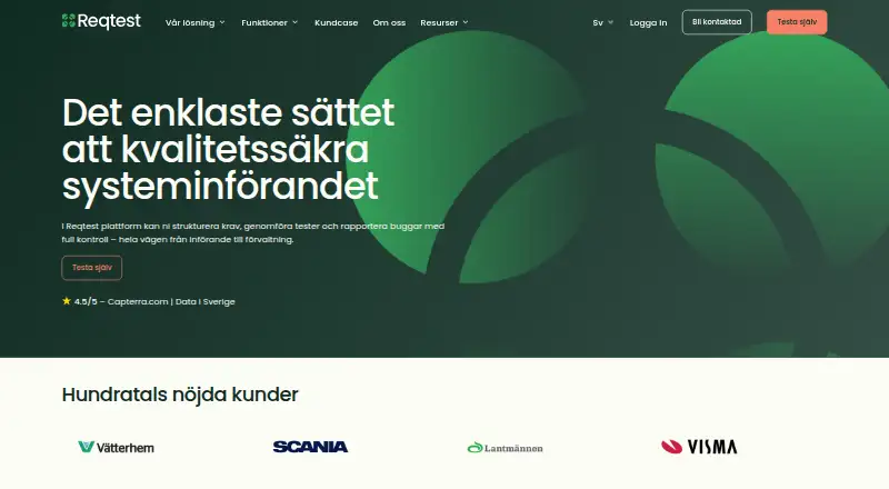 Reqtest's website