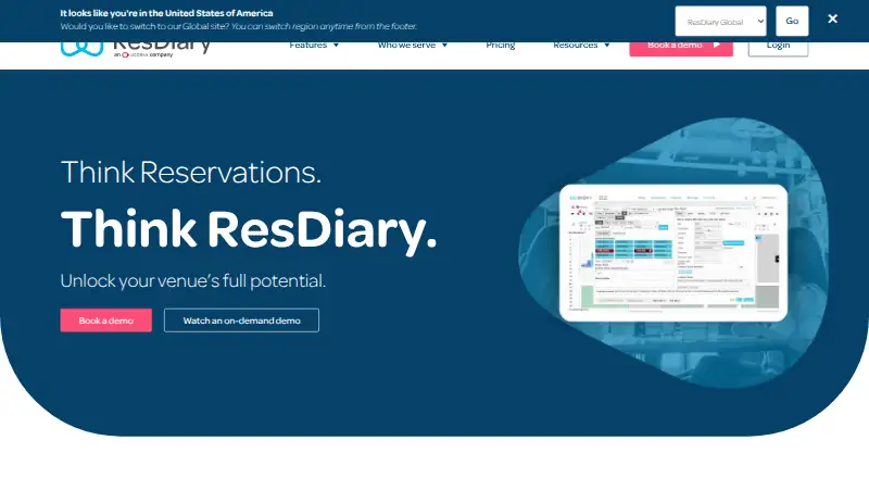 ResDiary's website