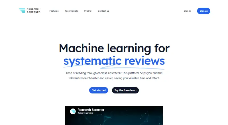 Research Screener's website