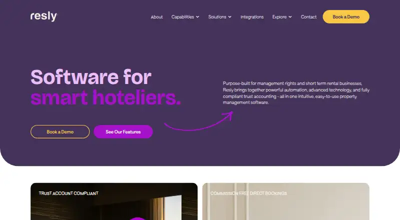 The Resly homepage
