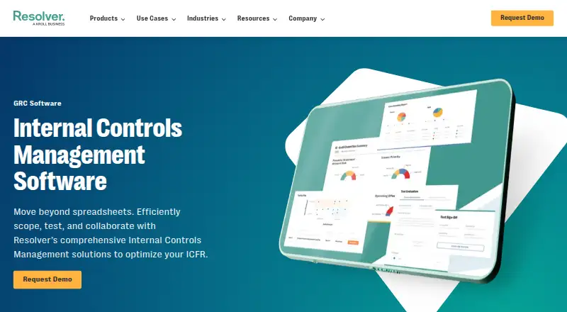 The Resolver Internal Controls Management homepage