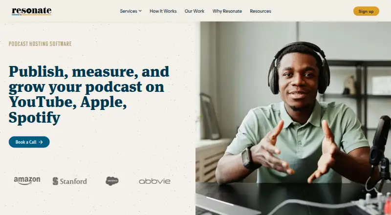 Resonate Hosting's website