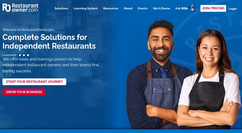 The RestaurantOwner Learning System homepage