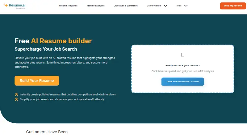 Resume.AI's website