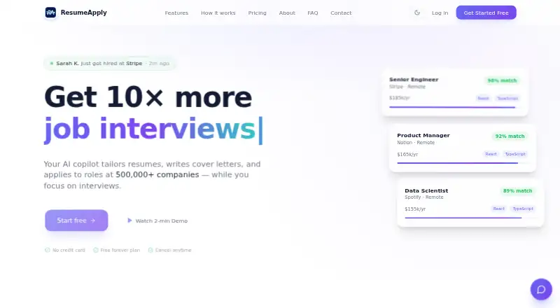 ResumeApply's website