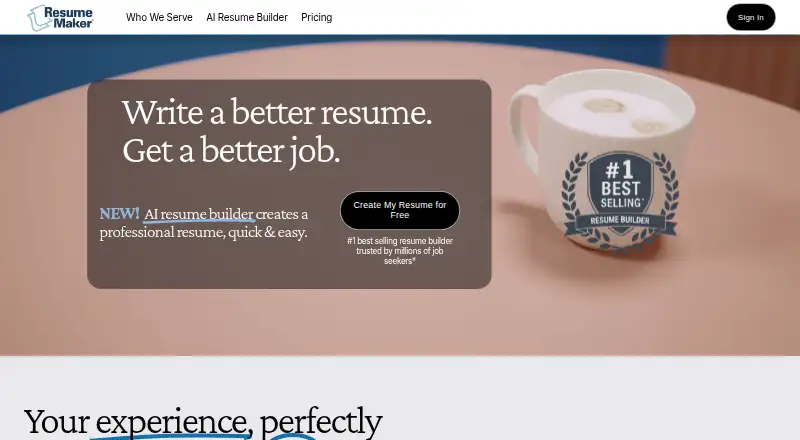 ResumeMaker's website