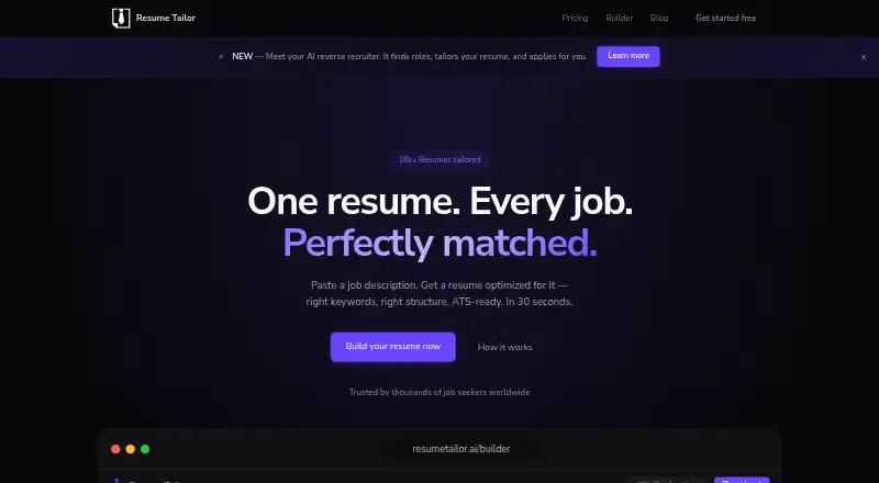 Resume Tailor's website