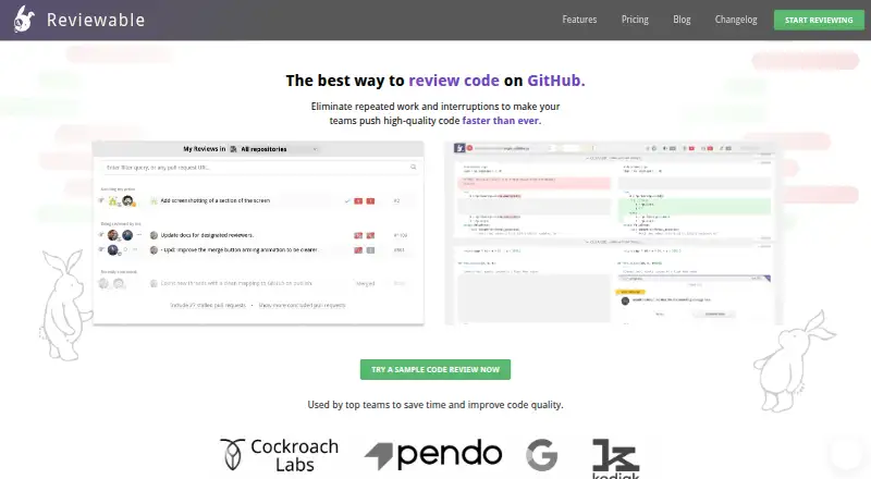 The Reviewable homepage