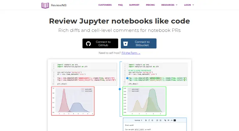 The ReviewNB homepage