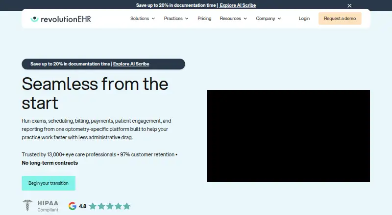 RevolutionEHR's website