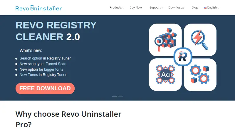 The Revo Uninstaller homepage