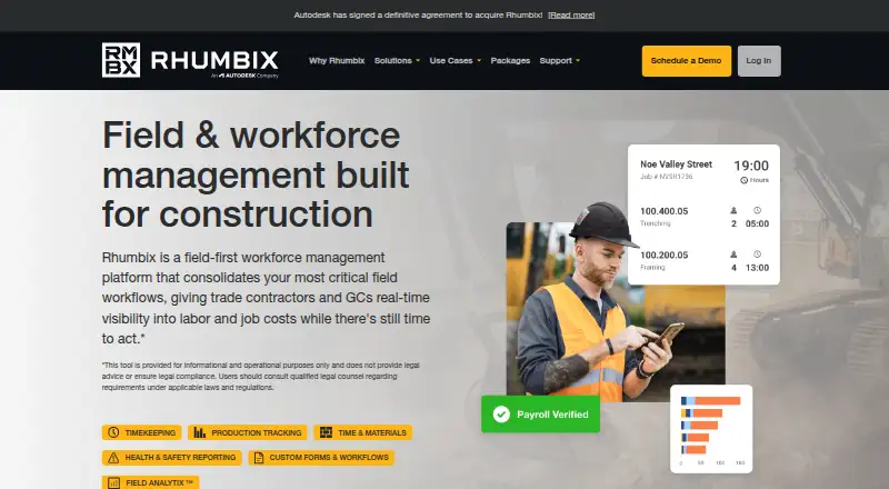 Rhumbix's website
