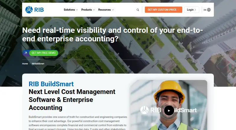 RIB BuildSmart's website