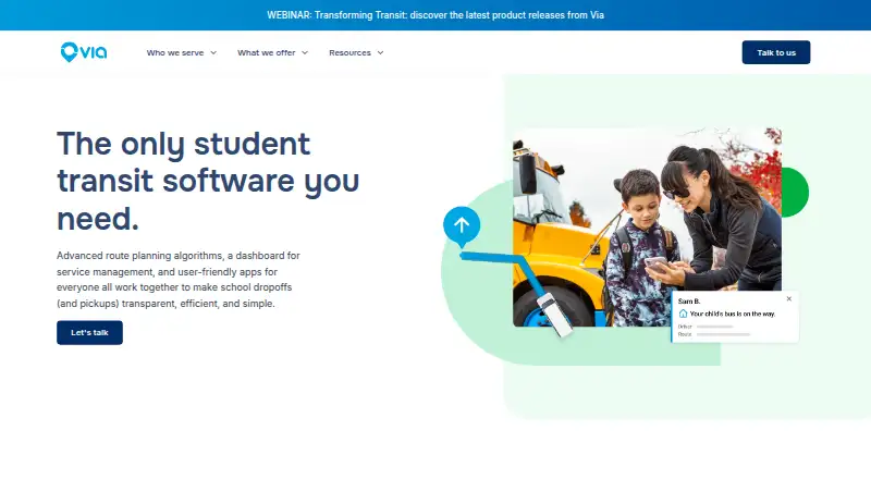 Via Student Transit's website
