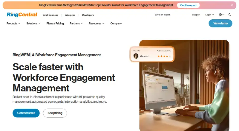 RingWEM AI Workforce Management's website