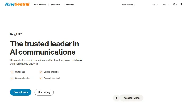 RingEX's website